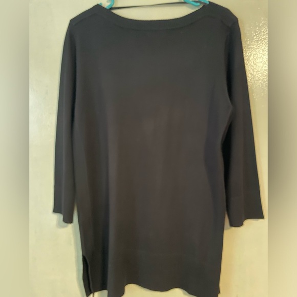 NWT black Adrienne Vittadini Top size L sweater causual minimalist - Picture 7 of 9